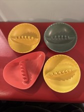 Lot of 4 Vintage Anholt Melamine Ashtrays 2 Yellow 1 Green 1 Orange picture