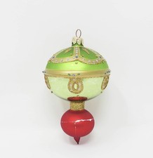 Vtg Jumbo Hand Blown Glass Finial Xmas Ornament ~ Poland ~ 5