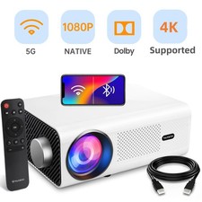 4K Projector Dolby 45000 Lumen LED 1080P 5G WiFi Bluetooth Portable Home Theater picture
