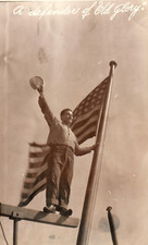 WWI Defender Of Old Glory American Navy Sailor Real Photo Postcard RPPC picture