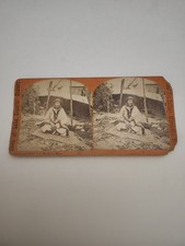 Marquette MI STEREOVIEW CHIPPEWA OJIBWA CHIEF AND MEDICINE MAN  (KEGADESA) 1883 picture
