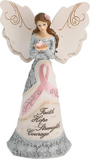 Pavilion Elements Survivor Angel Figurine 6.5 in Gray Resin Collectible picture