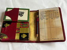 Fan-C-Pak Co. Vintage Bridge Playing Card Game in Red Pleather Case, EVC picture
