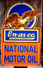 EN-AR-CO NATIONAL MOTOR OIL SIGN PORCELAIN COLLECTIBLE, RUSTIC, ADVERTISING picture