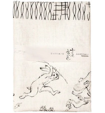Japanese Tenugui Tapestry Cotton Hand Towel Choju-Giga Style Playful Rabbit picture
