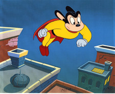 MIGHTY MOUSE: ORIGINAL RALPH BAKSHI ANIMATION CELS w/ Free Autograph picture