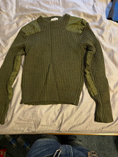 Brigade quartermaster Drab Ribbed Military Surplus Sweater w/ Shoulder Patches picture