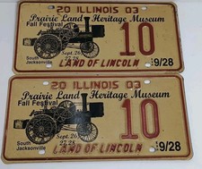 2003 ILLINOIS LICENSE - Prairie Land Heritage Museum Sep 26th Fall Festival  picture