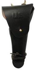U.S. WWII M1911 .45cal Black Leather Hip Colt Holster Embossed US-Black Color picture