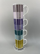 Pantone Egan Set Of 4 Stacking Coffee Mug Cup Rack Paint Designer Ceramic picture