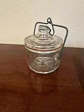 Vintage Wheaton Glass Lightning Jar Crock With Sealing Lid  picture