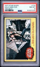 1977 Topps Star Wars Card #174 Han Solo Aims For Trouble PSA 8 NM-MT picture