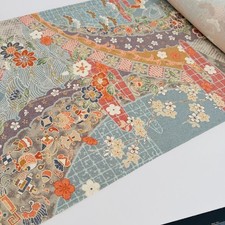 Premium Wonderland UnUsed BOLT Japanese Kimono Silk Fabric By the Yard BS47 picture
