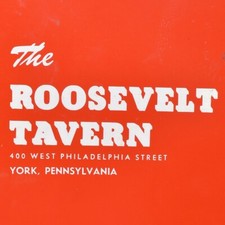 1950s The Roosevelt Tavern Menu 400 West Philadelphia Street York Pennsylvania picture