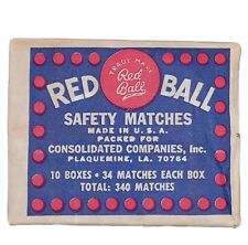 New 10 Pack Vintage RED BALL -real Wood Box -34 In Each Pack-340 Matches Total picture