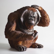 Emulation Sumatran Orangutan figurine Painted Model Animal Sculpture New Stock picture
