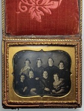 1/6 Daguerreotype Group of 8 Women and Girls 1850s picture