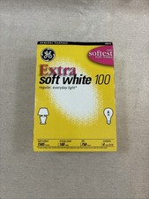 Authentic Vintage NOS GE Extra Soft White 100W Light Bulbs A19 4 pack picture
