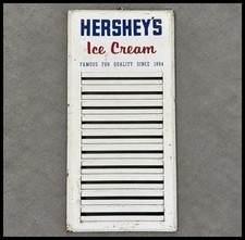 Vintage 1950s Hershey's Ice Cream Metal Flavor Board Menu Sign Country Store picture