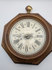 Barwick by Howard Miller Octagonal Wooden Wall Clock Rustic Country Scene Read picture
