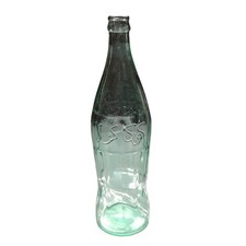 (2 Bottle​s) RARE 1986 Coca-Cola 1L /33.8oz Bottle Embossed Arabic Script Glass picture