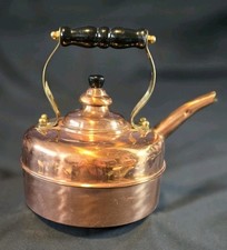 Vintage Solid Copper Whistling Simplex Tea Kettle Pot Made In England picture