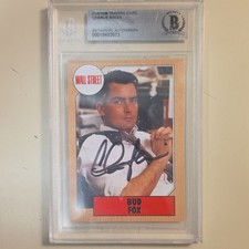 Wall Street #24 Bud Fox Custom Trading Card Charlie Sheen Auto Beckett 1988 picture