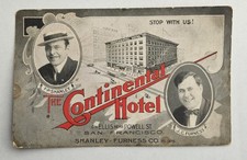 c. 1910s Continental Hotel San Francisco Advertising Postcard Shanley Furness picture