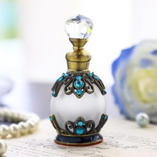 YU FENG Decorative Crystal Perfume Bottle Empty Refillable Rhinestones blue picture