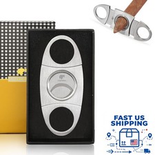 Cigar Cutter Guillotine Stainless Steel Smooth Double Blade Exquisite Cigar Clip picture