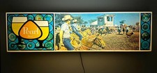 VTG 1960s Pearl Beer Lighted Rodeo Cowboy Scene Sign 36x10 Texas Breweriana picture