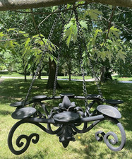 Vintage Wrought Iron Black 8 Candle 15