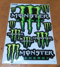 Monster Energy Drink Sticker Sheet Of 9 Stickers 7x10.5 picture