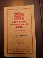 Hammersmith London Post Office Savings Bank Book 1949 picture