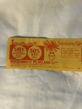 Vintage Rockaway Play land Queens Amusement Park 50% Off Pass picture