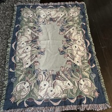 MWW Bunny Rabbit Throw Blanket Tapestry 46” X 70” Easter Year 1992 picture