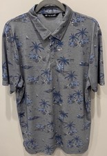 Travis Mathew - Tropical Print Golf Shirt - Men's Size Large - Gray picture
