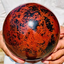 5.24LB Natural Red Obsidian Sphere Crystal Ball Healing Stone Quartz Reiki picture