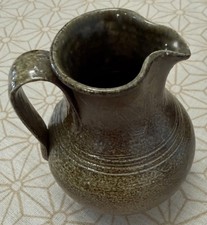 JUGTOWN WARE Pottery Frog Skin Green Jug/Pitcher 5.75” Signed Vernon Owen’s 2017 picture