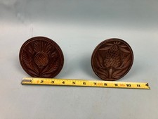 Antique  pair of butter stamps, Thistle pattern  4