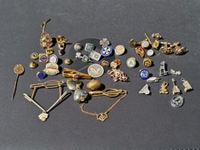 Vintage gold filled and sterling jewelry- masonic, fraternal, 4h pins and charms picture
