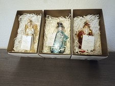 Hallmark Heritage Collection 2016 Blown Glass Snowman Angel Santa Ornament Set picture