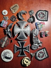 Lot of vintage Biker pins pendants buckles patches Harley Davidson EASYRIDER picture
