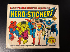 Vintage 1978 Hero-Stickers Store Display card Batman Hulk Wonder Woman Spiderman picture