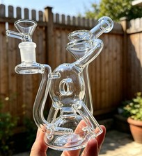 Percolator Vortex Glass Water pipe Smoking Recycler rig bong with 14mm Bowl picture