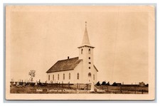 RPPC Kensington KS ~ Lutheran Church & cemetery KANSAS Smith County picture