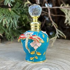Dragonfly Oriental Vintage-Style 6mL Glass Perfume Bottle In Turquoise Blue picture
