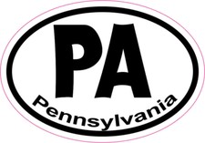 3X2 Oval PA Pennsylvania Sticker Vinyl State Car Window Stickers Bumper Decal picture