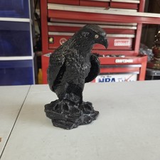 Vintage Eagle Statue Hand Carved From Real Coal 8in Tall Pennsylvania Hard Coal picture