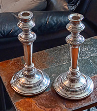 Stunning Vintage Silver-plate WEIGHTED Candle Holders Pair (2). picture
